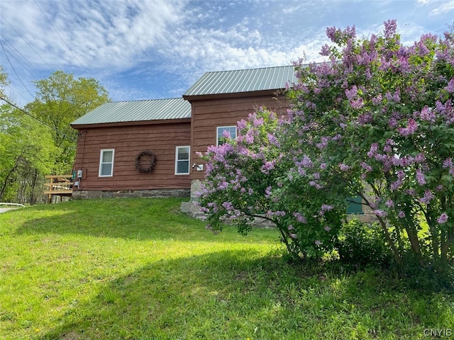 view of yard with a deck