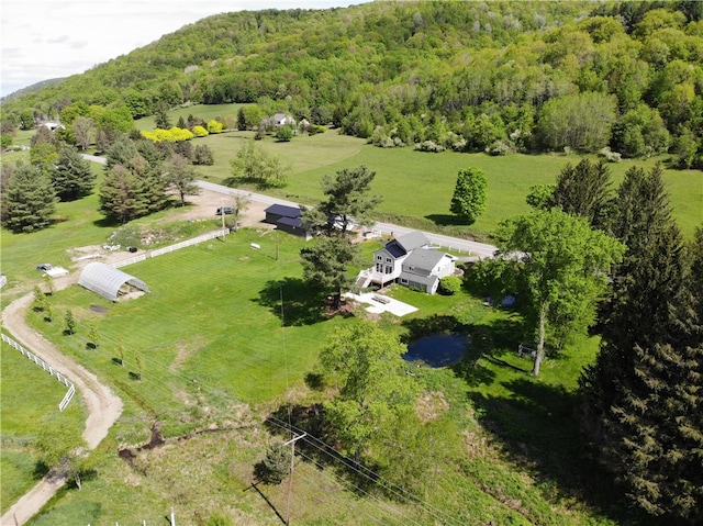 aerial view with a rural view