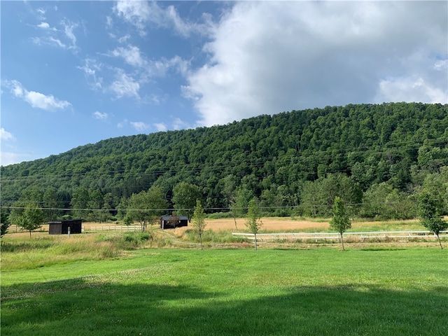 mountain view featuring a rural view