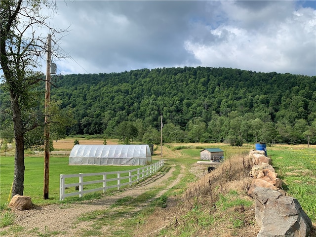 exterior space featuring a rural view