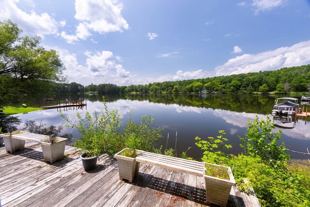 exterior space featuring a boat dock