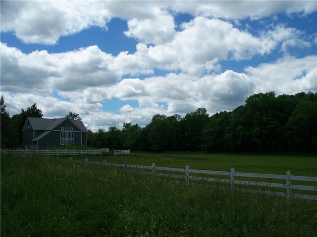 view of yard with a rural view