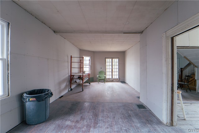 spare room featuring light hardwood / wood-style floors