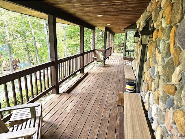 view of wooden deck