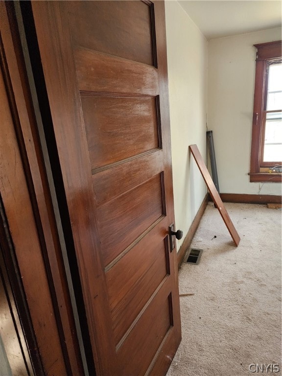 room details featuring light colored carpet