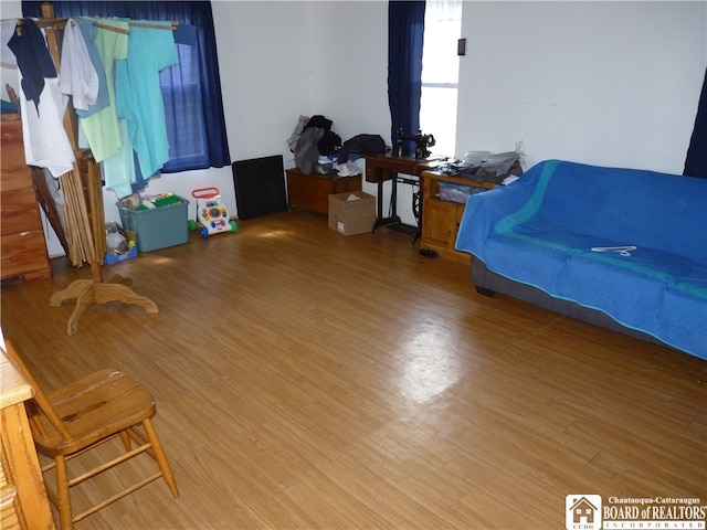 living room featuring dark hardwood / wood-style flooring