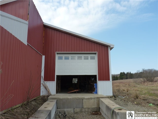 view of garage