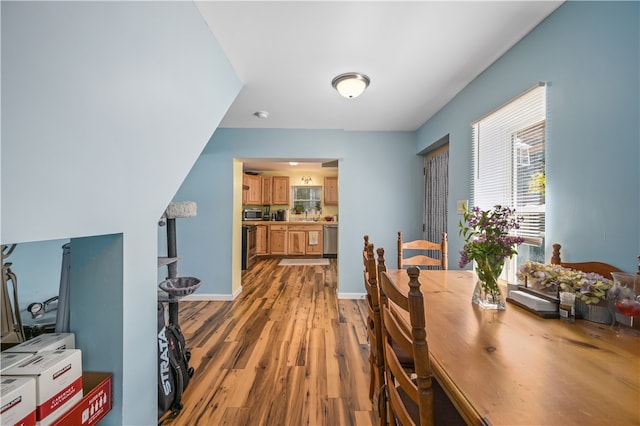 dining room featuring dark wood-type flooring