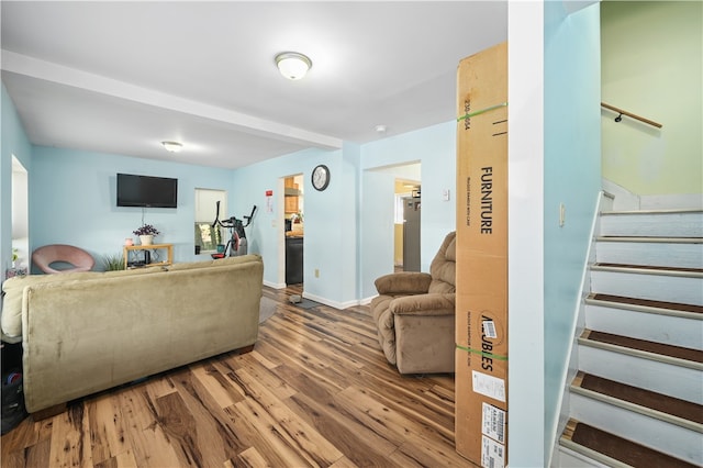 living room featuring hardwood / wood-style flooring