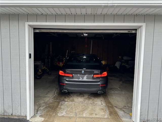 view of garage