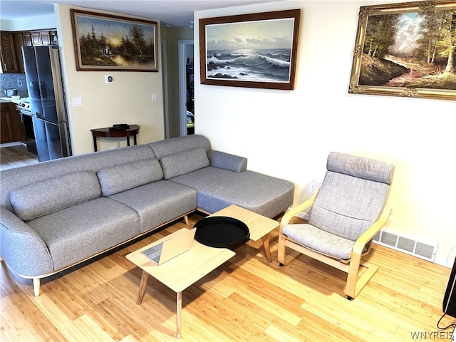 living room featuring light hardwood / wood-style flooring