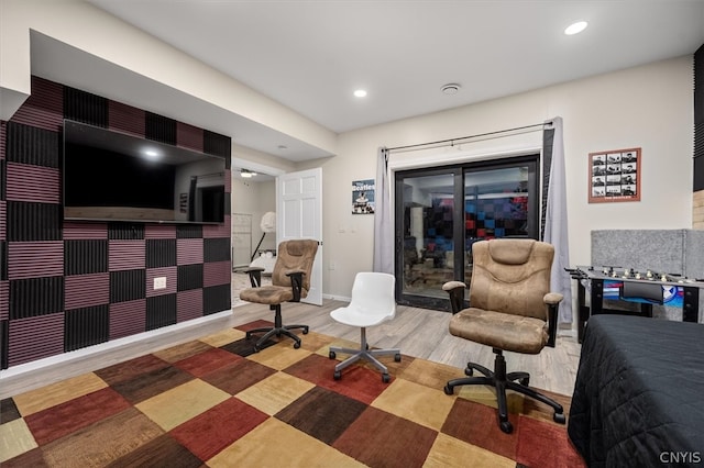 interior space with hardwood / wood-style flooring