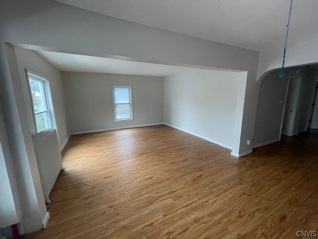 interior space with hardwood / wood-style floors