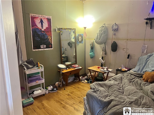 bedroom featuring light hardwood / wood-style flooring