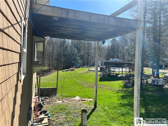 view of yard with a gazebo