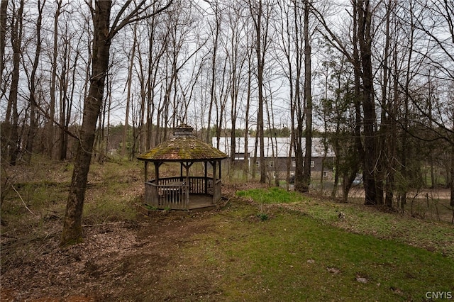 view of yard featuring a gazebo