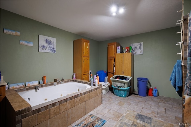 bathroom featuring tile flooring