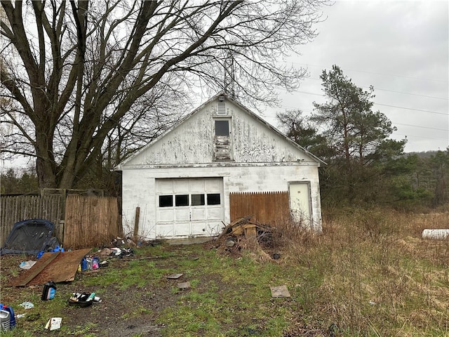 view of garage