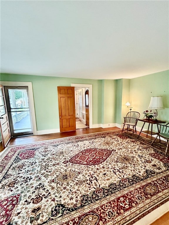 interior space with hardwood / wood-style floors