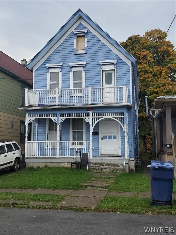 view of front of home featuring covered porch