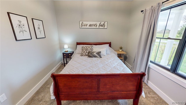 bedroom with carpet