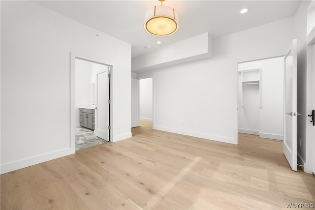 interior space with light hardwood / wood-style flooring