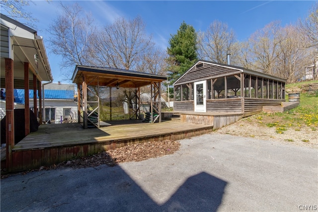 view of property's community with a wooden deck