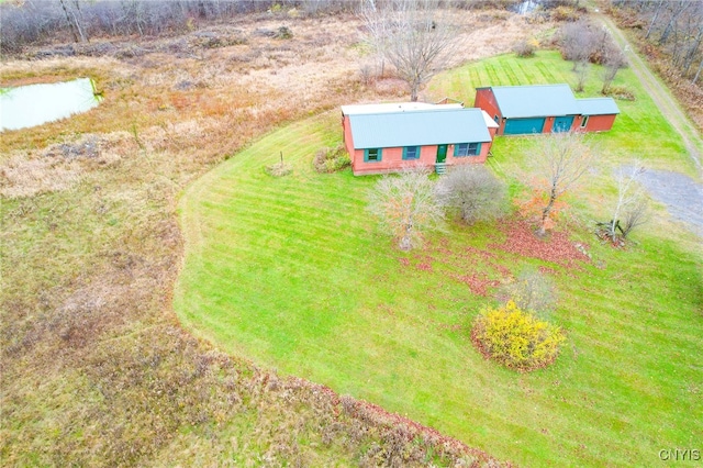 aerial view with a rural view