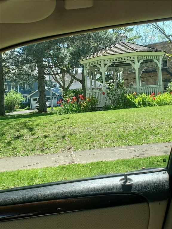 view of yard with a gazebo