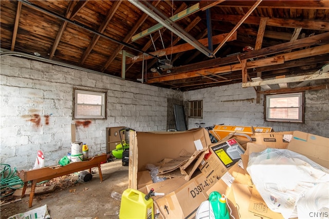 interior space featuring concrete flooring