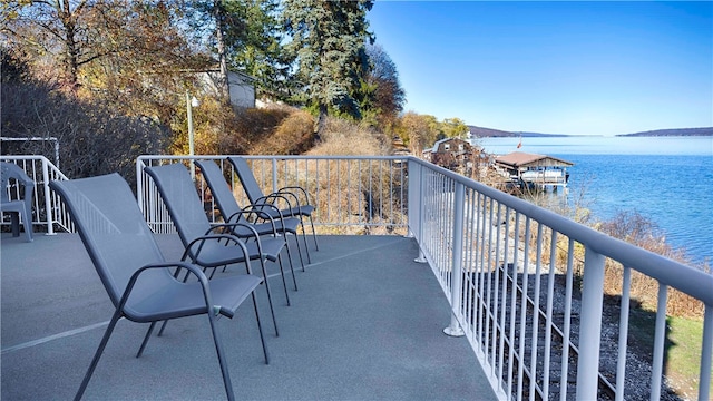 balcony with a water view