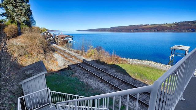 water view with a dock