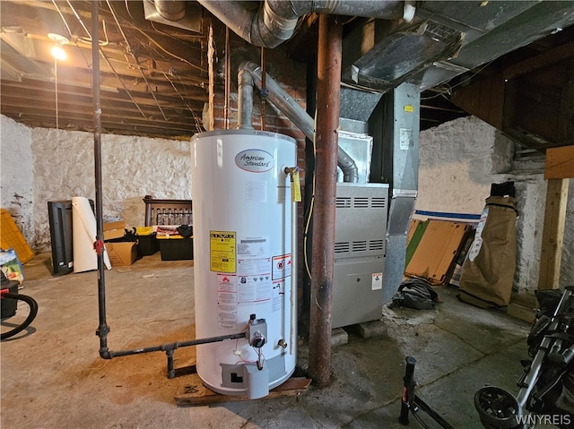 utility room with water heater