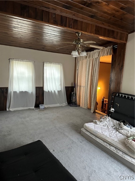 interior space featuring wood ceiling