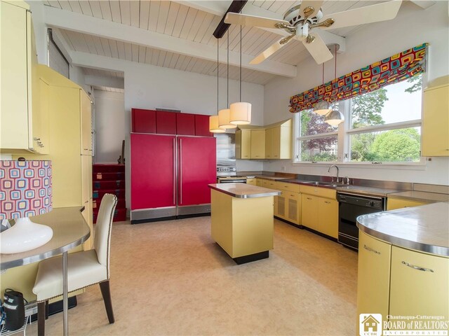 2 Elm Ln, Chautauqua, NY 14722 - kitchen with a sink, stainless steel countertops, stainless steel electric stove, built in fridge, and dishwasher