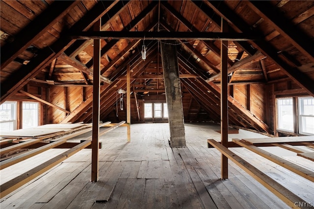 attic with a wealth of natural light