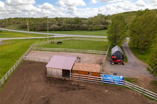 drone / aerial view featuring a rural view