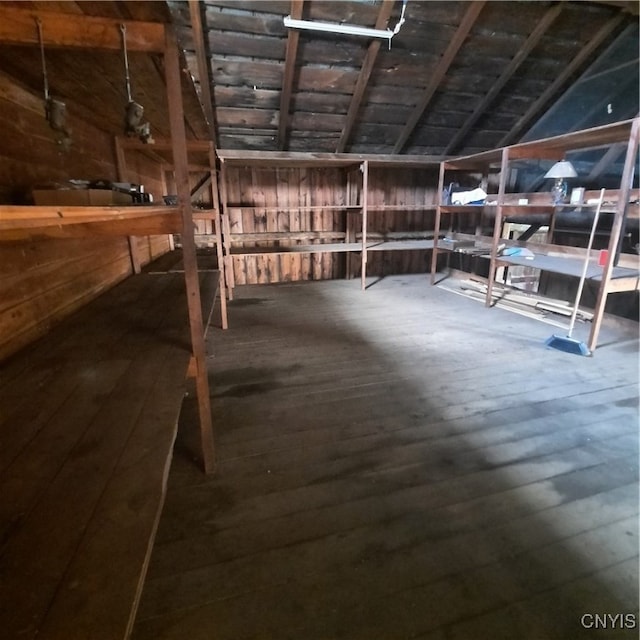 view of unfinished attic