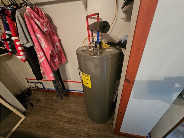 utility room with water heater