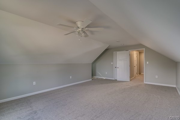 22217 Freedom Dr, Champion, NY 13619 - bonus room with carpet flooring, vaulted ceiling, and ceiling fan
