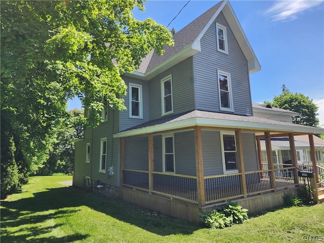 view of property exterior with a yard