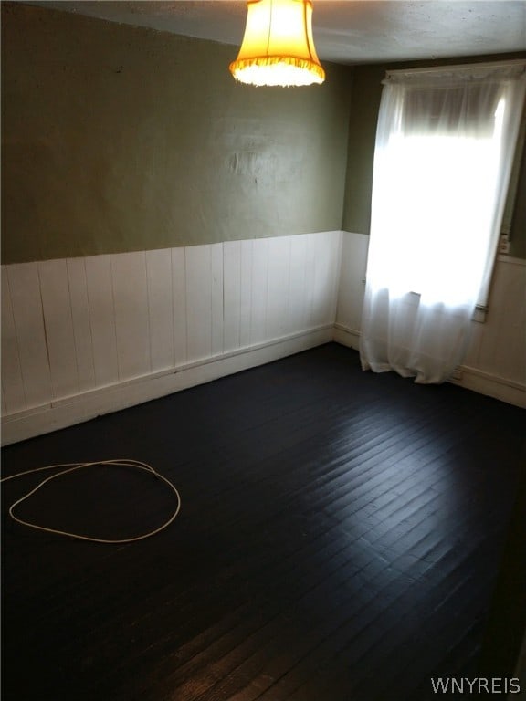 empty room featuring dark hardwood / wood-style flooring