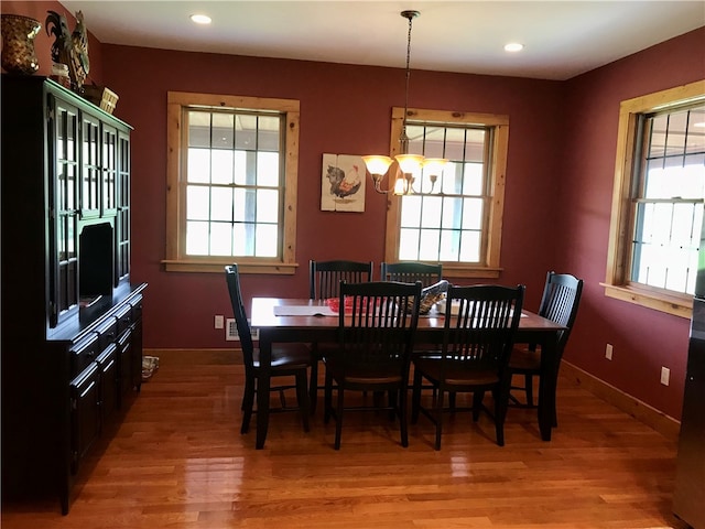 dining area featuring wood-type flooring