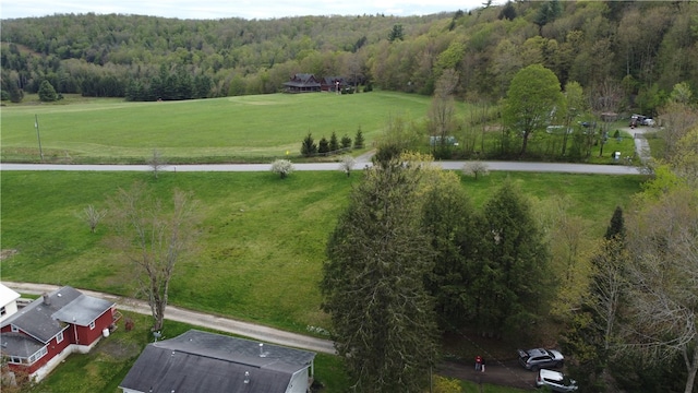 drone / aerial view with a rural view