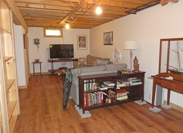 living room featuring hardwood / wood-style flooring