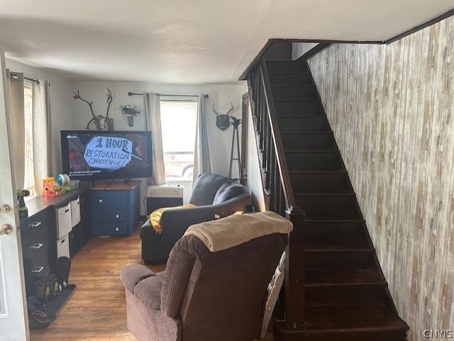 living room featuring hardwood / wood-style flooring