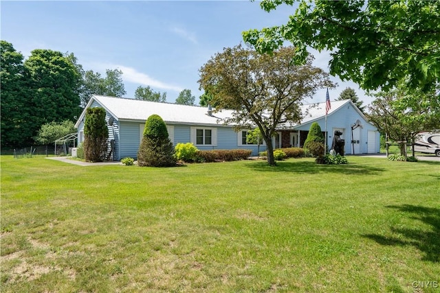 exterior space with a front yard