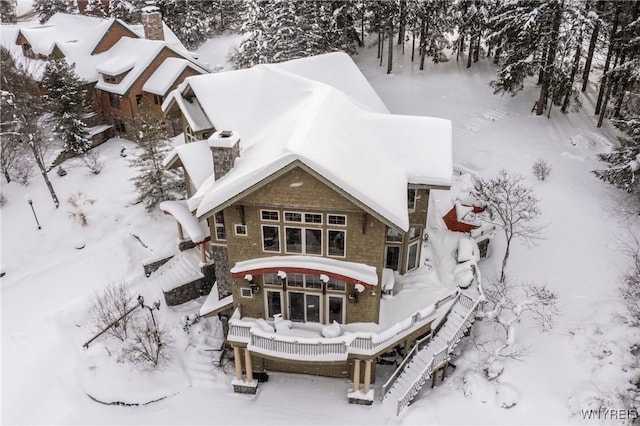 view of snowy aerial view