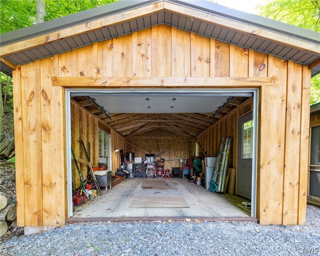 view of garage