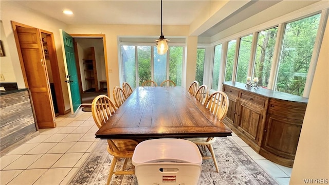 view of tiled dining room